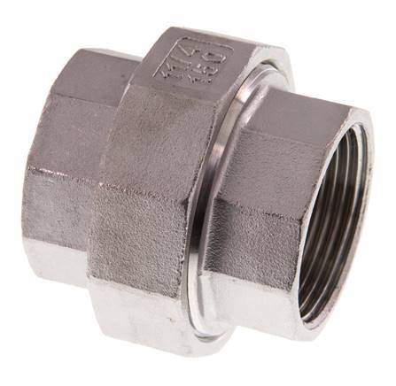 Rp 1 1/4'' Stainless steel Double Nipple 3-pieces with Conically sealing 16 Bar