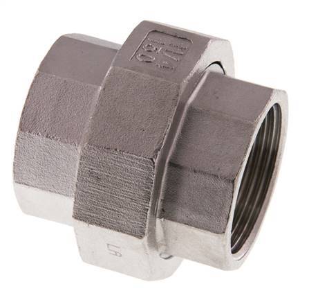 Rp 1 1/4'' Stainless steel Double Nipple 3-pieces with Conically sealing 16 Bar