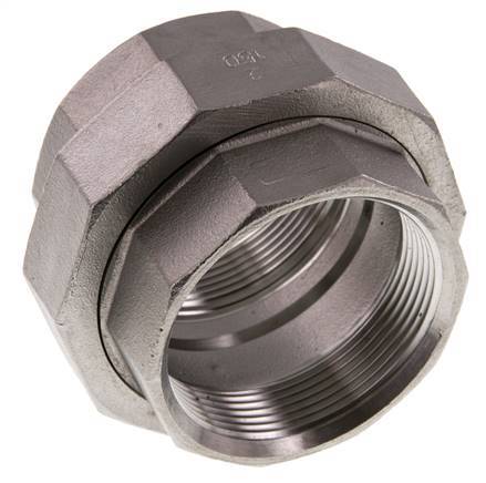 2'' NPT Stainless steel Double Nipple 3-pieces with Conically sealing 16 Bar