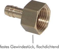 G 1/4'' x 13mm Brass Hose barb 16 Bar [2 Pieces]