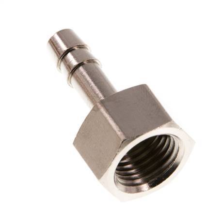 G 1/4'' x 6mm Nickel plated Brass Hose barb 16 Bar [5 Pieces]