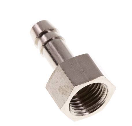G 1/4'' x 8mm Nickel plated Brass Hose barb 16 Bar [5 Pieces]