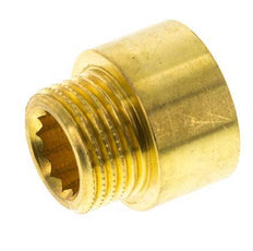 G 1/2'' F/M Brass Extension DIN 3523 - 15 mm [2 Pieces]