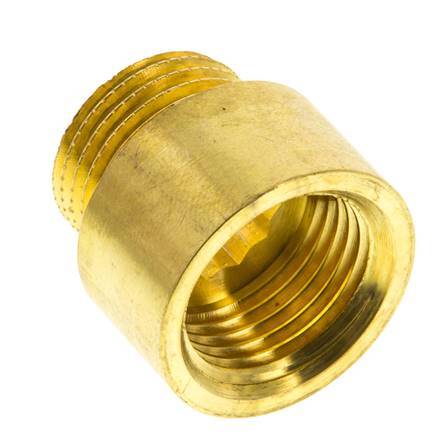 G 1/2'' F/M Brass Extension DIN 3523 - 15 mm [2 Pieces]