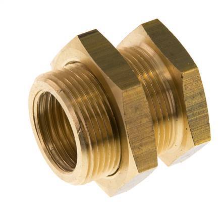 G 1/2'' x M28x1.5 F/M Brass Bulkhead Fitting 16 Bar