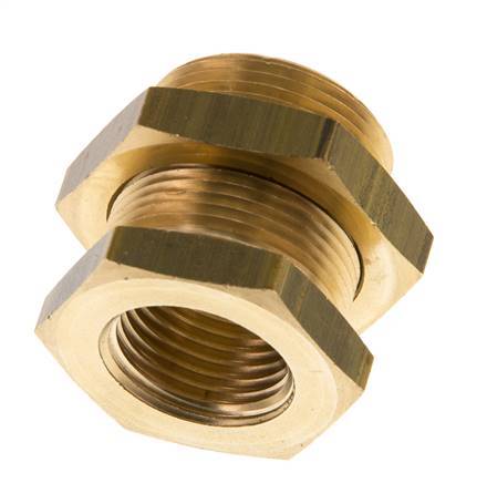 G 1/2'' x M28x1.5 F/M Brass Bulkhead Fitting 16 Bar