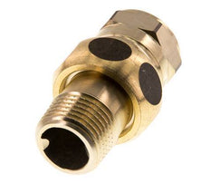 Rp 1/2'' x R 1/2'' F/M Brass Double Nipple 3-pieces with Conically sealing 16 Bar