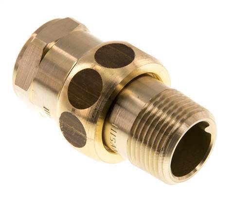 Rp 3/4'' x R 3/4'' F/M Brass Double Nipple 3-pieces with Conically sealing 16 Bar