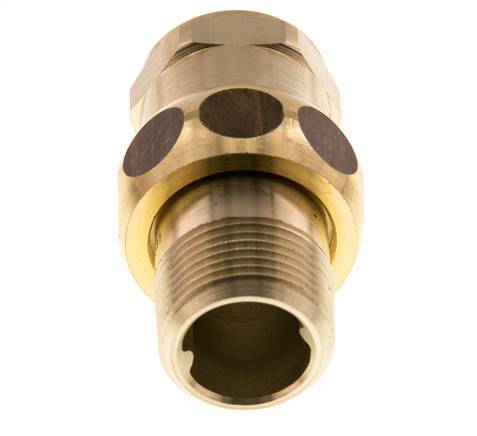 Rp 3/4'' x R 3/4'' F/M Brass Double Nipple 3-pieces with Conically sealing 16 Bar