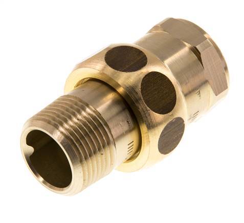 Rp 3/4'' x R 3/4'' F/M Brass Double Nipple 3-pieces with Conically sealing 16 Bar