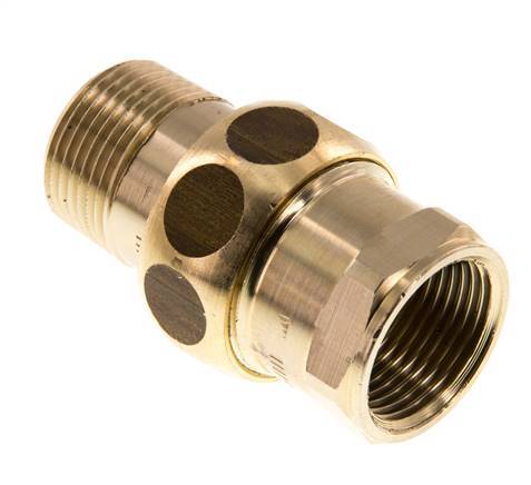 Rp 3/4'' x R 3/4'' F/M Brass Double Nipple 3-pieces with Conically sealing 16 Bar