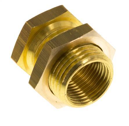 G 3/8'' x G 1/2'' F/M Brass Bulkhead Fitting 16 Bar [2 Pieces]