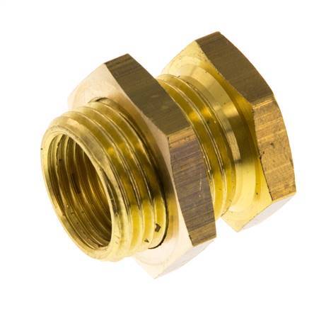 G 3/8'' x G 1/2'' F/M Brass Bulkhead Fitting 16 Bar [2 Pieces]