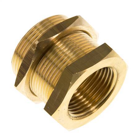 G 1'' x M42x2 F/M Brass Bulkhead Fitting 16 Bar
