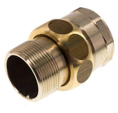 Rp 1 1/2'' x R 1 1/2'' F/M Brass Double Nipple 3-pieces with Conically sealing 16 Bar