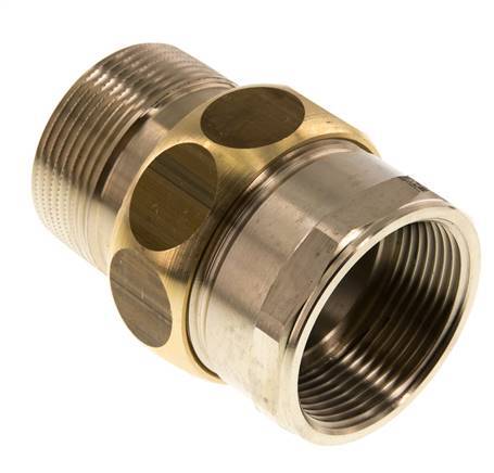 Rp 1 1/2'' x R 1 1/2'' F/M Brass Double Nipple 3-pieces with Conically sealing 16 Bar