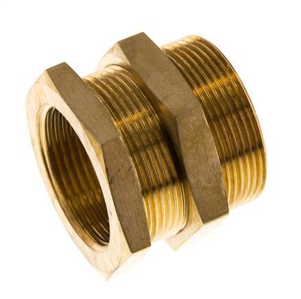 G 1 1/4'' x M49x2 F/M Brass Bulkhead Fitting 16 Bar