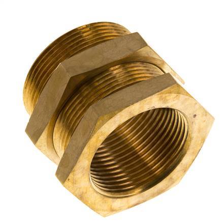 G 1 1/4'' x M49x2 F/M Brass Bulkhead Fitting 16 Bar