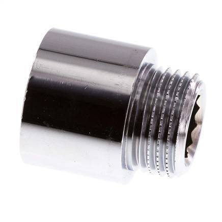G 1/2'' F/M Chromium plated Brass Extension DIN 3523 - 20 mm