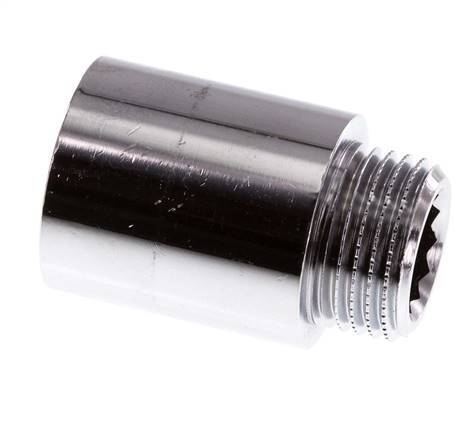 G 1/2'' F/M Chromium plated Brass Extension DIN 3523 - 30 mm