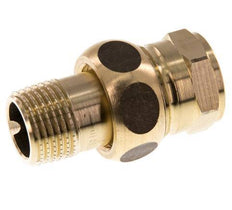 Rp 1/2'' x R 1/2'' F/M Brass Double Nipple 3-pieces with Flat sealing 16 Bar