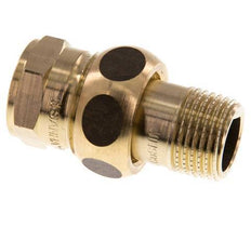 Rp 1/2'' x R 1/2'' F/M Brass Double Nipple 3-pieces with Flat sealing 16 Bar