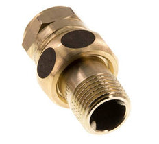 Rp 1/2'' x R 1/2'' F/M Brass Double Nipple 3-pieces with Flat sealing 16 Bar