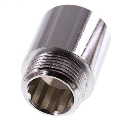 G 3/4'' F/M Chromium plated Brass Extension DIN 3523 - 30 mm