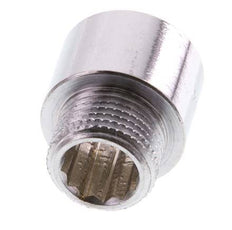 G 3/8'' F/M Chromium plated Brass Extension DIN 3523 - 15 mm [2 Pieces]