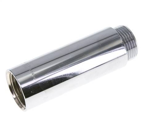 G 1'' F/M Chromium plated Brass Extension DIN 3523 - 100 mm