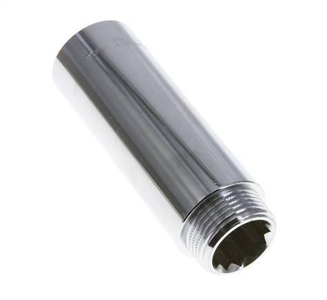 G 1'' F/M Chromium plated Brass Extension DIN 3523 - 100 mm