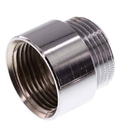 G 1'' F/M Chromium plated Brass Extension DIN 3523 - 20 mm