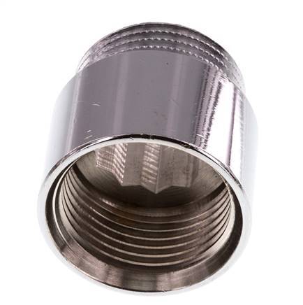 G 1'' F/M Chromium plated Brass Extension DIN 3523 - 25 mm