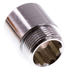 G 1'' F/M Chromium plated Brass Extension DIN 3523 - 30 mm