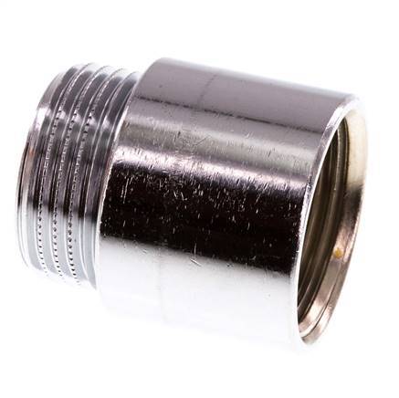 G 1'' F/M Chromium plated Brass Extension DIN 3523 - 30 mm