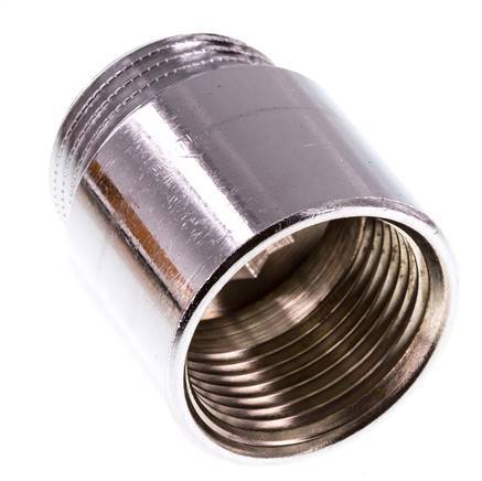 G 1'' F/M Chromium plated Brass Extension DIN 3523 - 30 mm