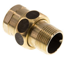 Rp 1'' x R 1'' F/M Brass Double Nipple 3-pieces with Flat sealing 16 Bar