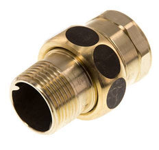 Rp 1'' x R 1'' F/M Brass Double Nipple 3-pieces with Flat sealing 16 Bar