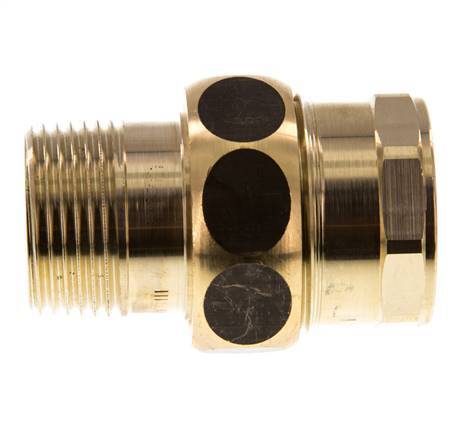 Rp 1'' x R 1'' F/M Brass Double Nipple 3-pieces with Flat sealing 16 Bar