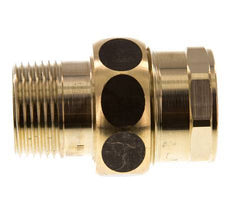 Rp 1'' x R 1'' F/M Brass Double Nipple 3-pieces with Flat sealing 16 Bar