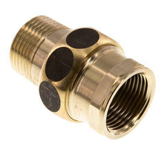 Rp 1'' x R 1'' F/M Brass Double Nipple 3-pieces with Flat sealing 16 Bar