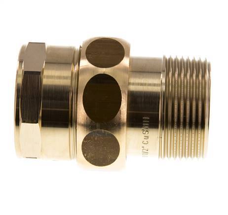 Rp 1 1/4'' x R 1 1/4'' F/M Brass Double Nipple 3-pieces with Flat sealing 16 Bar