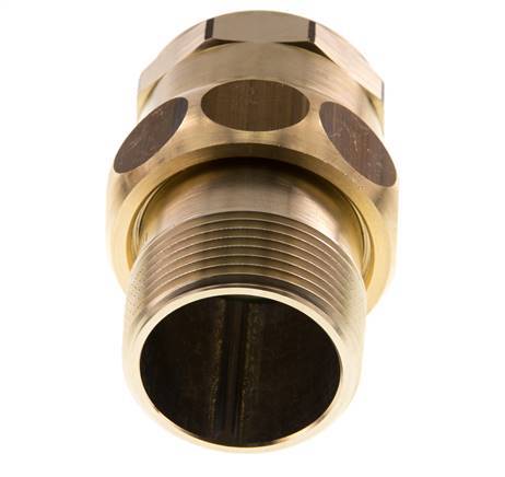 Rp 1 1/4'' x R 1 1/4'' F/M Brass Double Nipple 3-pieces with Flat sealing 16 Bar