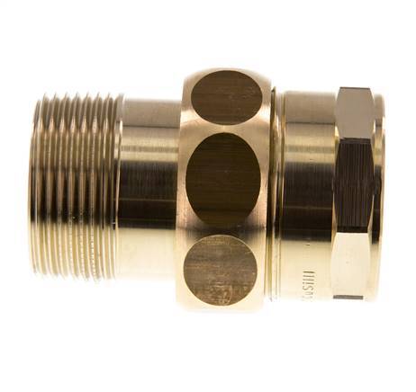 Rp 1 1/4'' x R 1 1/4'' F/M Brass Double Nipple 3-pieces with Flat sealing 16 Bar