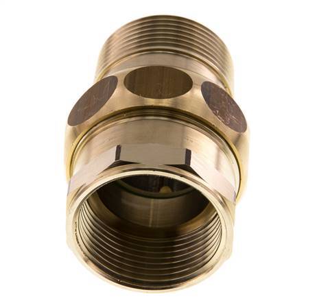 Rp 1 1/4'' x R 1 1/4'' F/M Brass Double Nipple 3-pieces with Flat sealing 16 Bar