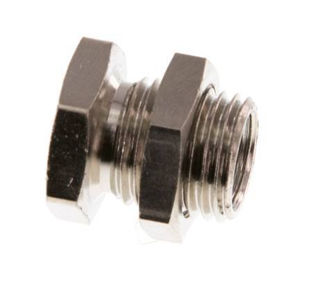 G 1/8'' x G 1/4'' F/M Nickel plated Brass Bulkhead Fitting 16 Bar [2 Pieces]