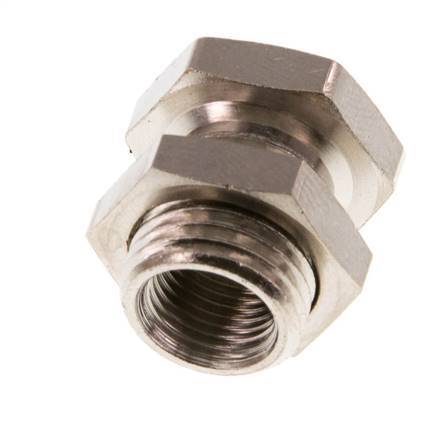 G 1/8'' x G 1/4'' F/M Nickel plated Brass Bulkhead Fitting 16 Bar [2 Pieces]