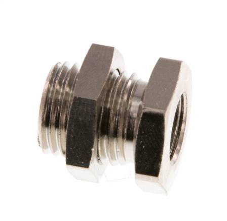 G 1/8'' x G 1/4'' F/M Nickel plated Brass Bulkhead Fitting 16 Bar [2 Pieces]