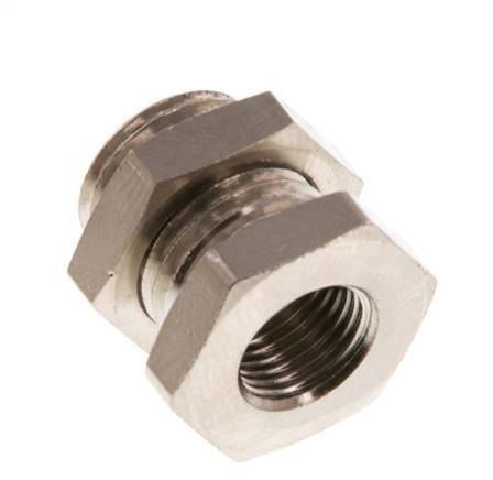 G 1/8'' x G 1/4'' F/M Nickel plated Brass Bulkhead Fitting 16 Bar [2 Pieces]