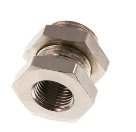 G 1/8'' x G 1/4'' F/M Nickel plated Brass Bulkhead Fitting 16 Bar [2 Pieces]